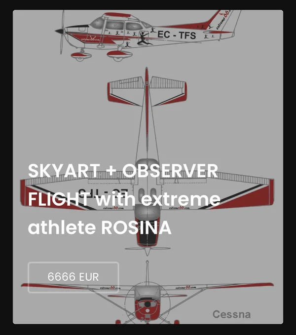 SKYART + OBSERVER FLIGHT WITH EXTREME ATHLETE ROSINA